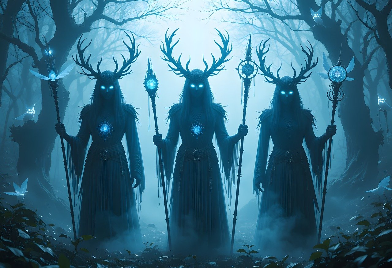 mysterious, dream catcher, spirit, forest, ancient, bright, nature, fog, generated by ai