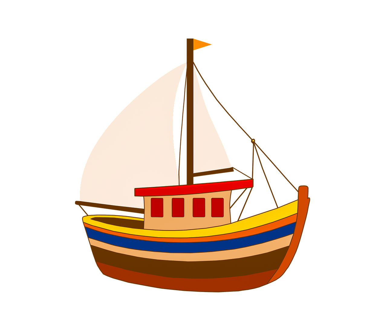 colorful boat, tugboat, vessel, nautical, design, background, drawing